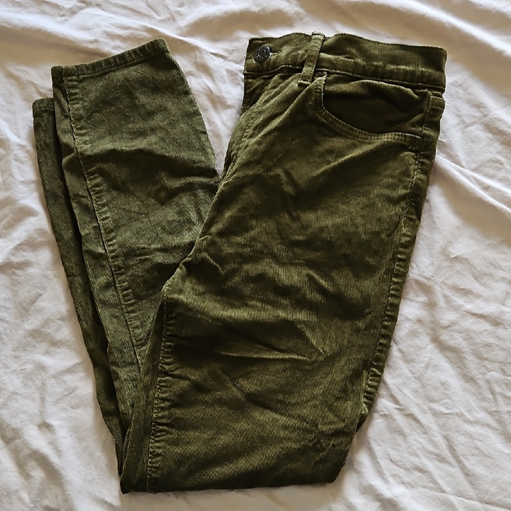 LOFT - Olive Green High Waist Skinny Corduroy Pants - 6P